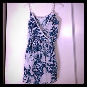 ONeill Blue White Floral Romper Sz 12